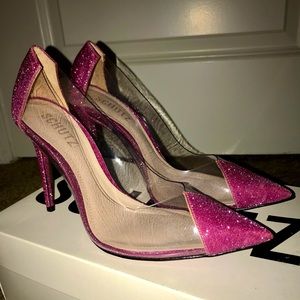 SCHUTZ Cendi Pump Multimaterial/Rosa Vinyl Transparent Panels